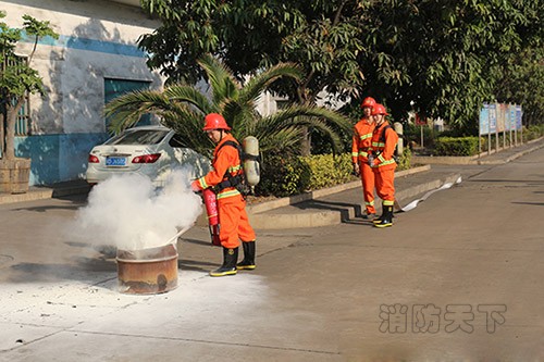  消防站救援人員到達現(xiàn)場滅火救援  