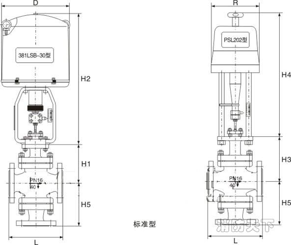 電動(dòng)三調(diào)節(jié)閥尺寸圖